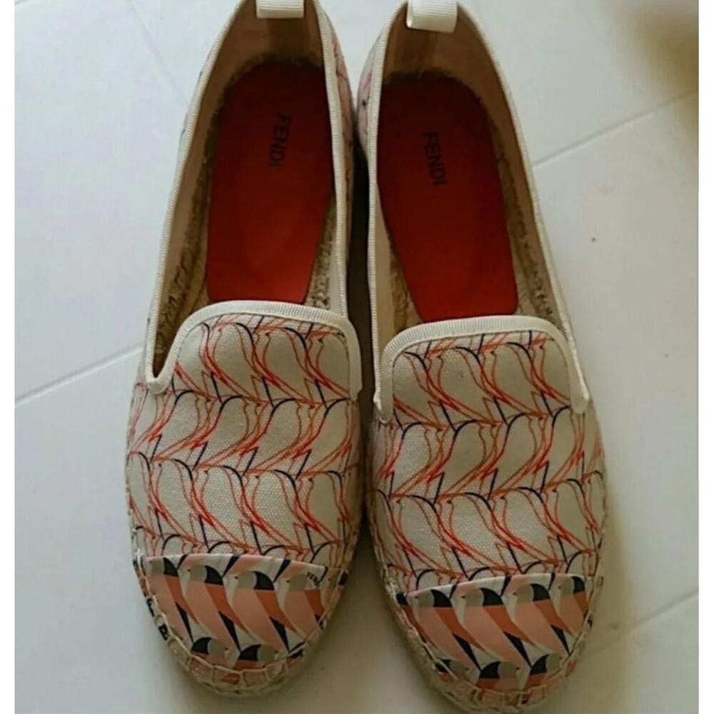 Fendi Womens Espadrille Size 36 Chic Feminine Casual Trendy Summer Birds Print - Picture 2 of 3